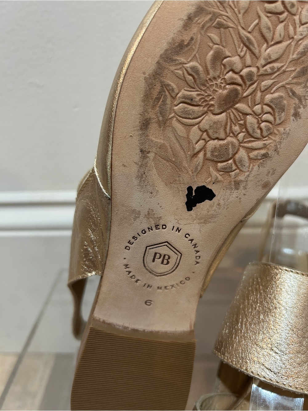 Poppy Barley Gold Metallic Pointed Toe Slingback Flats Size 6 - Picture 5 of 7